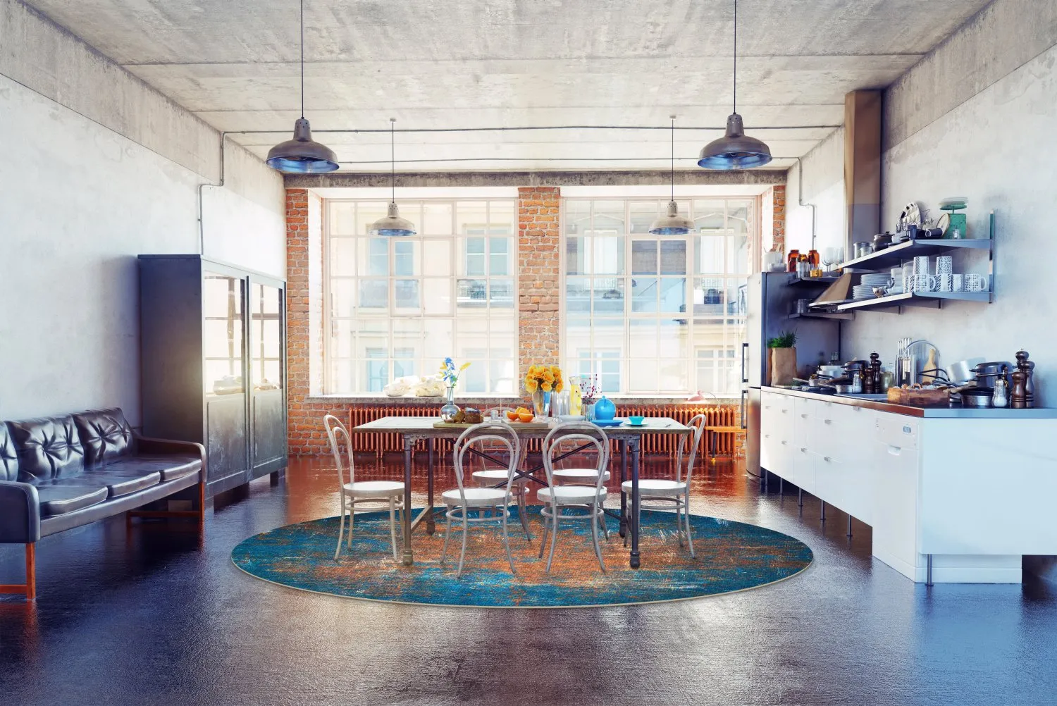 Kerek szőnyeg - Tierzo (kék)