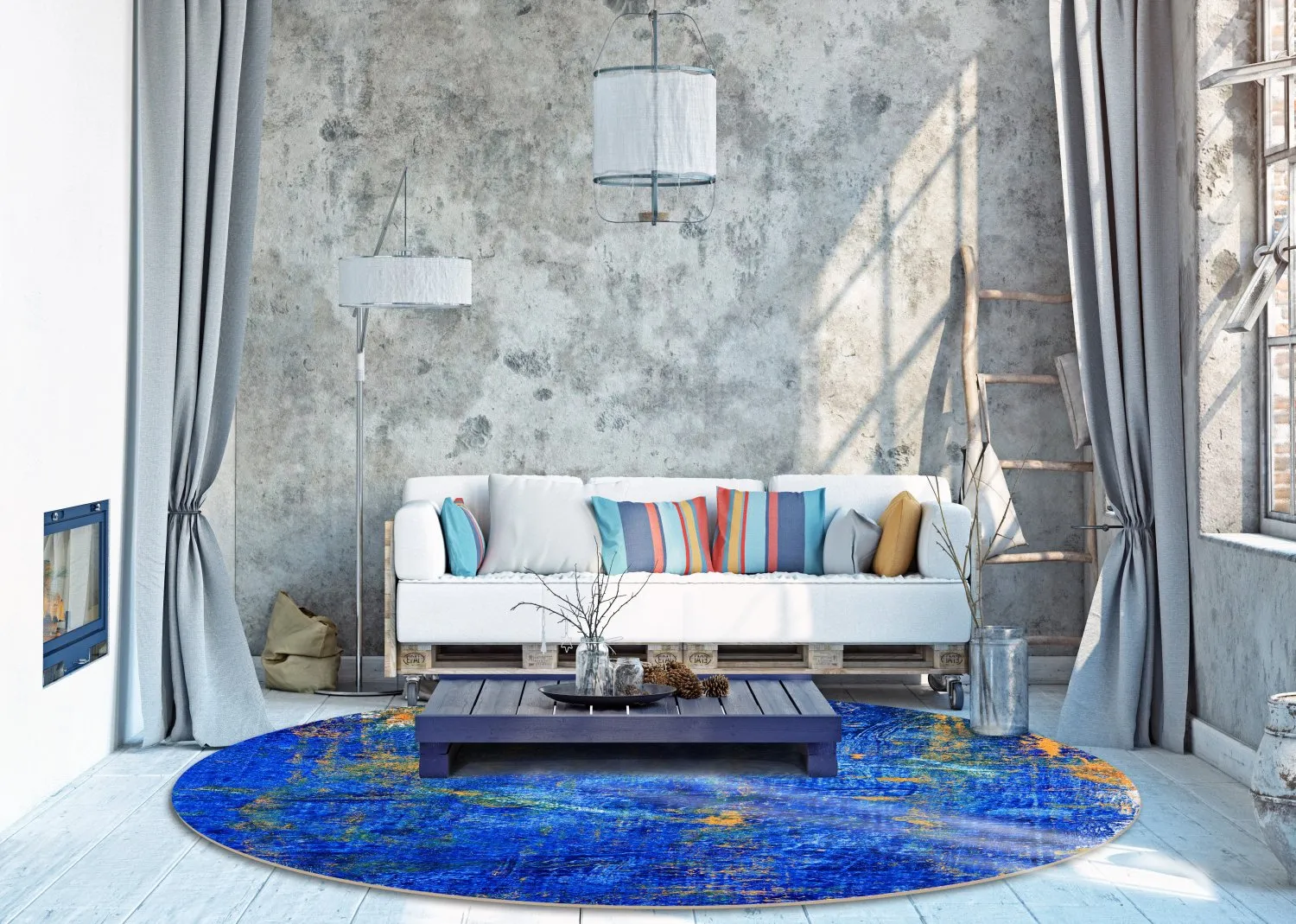 Kerek szőnyeg - Taravilla (kék)