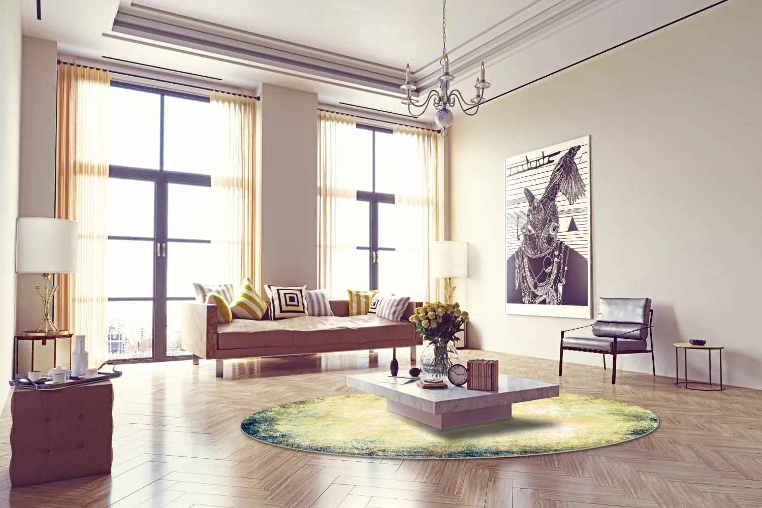 Kerek szőnyeg - Pamplona (kék)