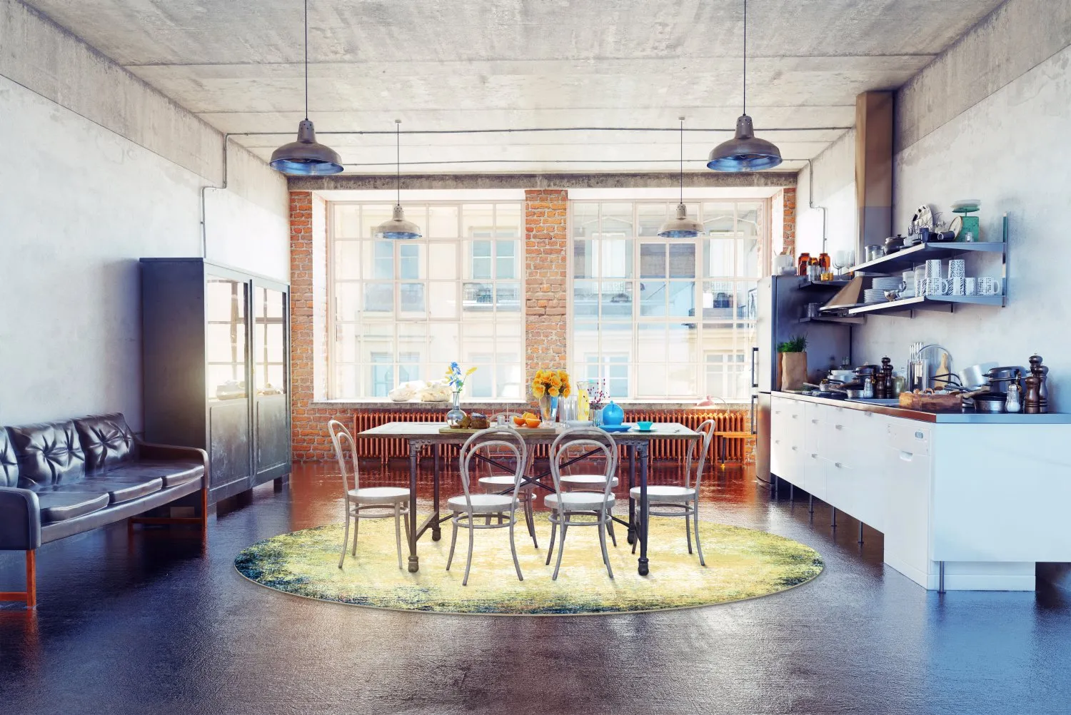 Kerek szőnyeg - Pamplona (kék)