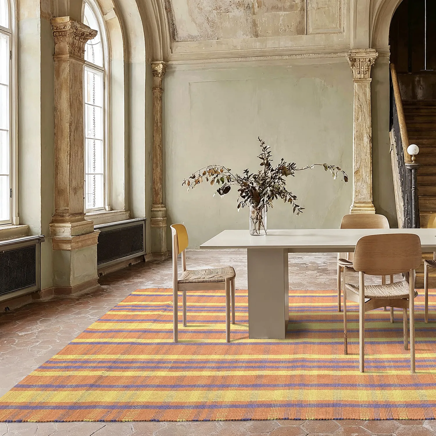 Pamutszőnyeg - Husvik (korall/többszínű)