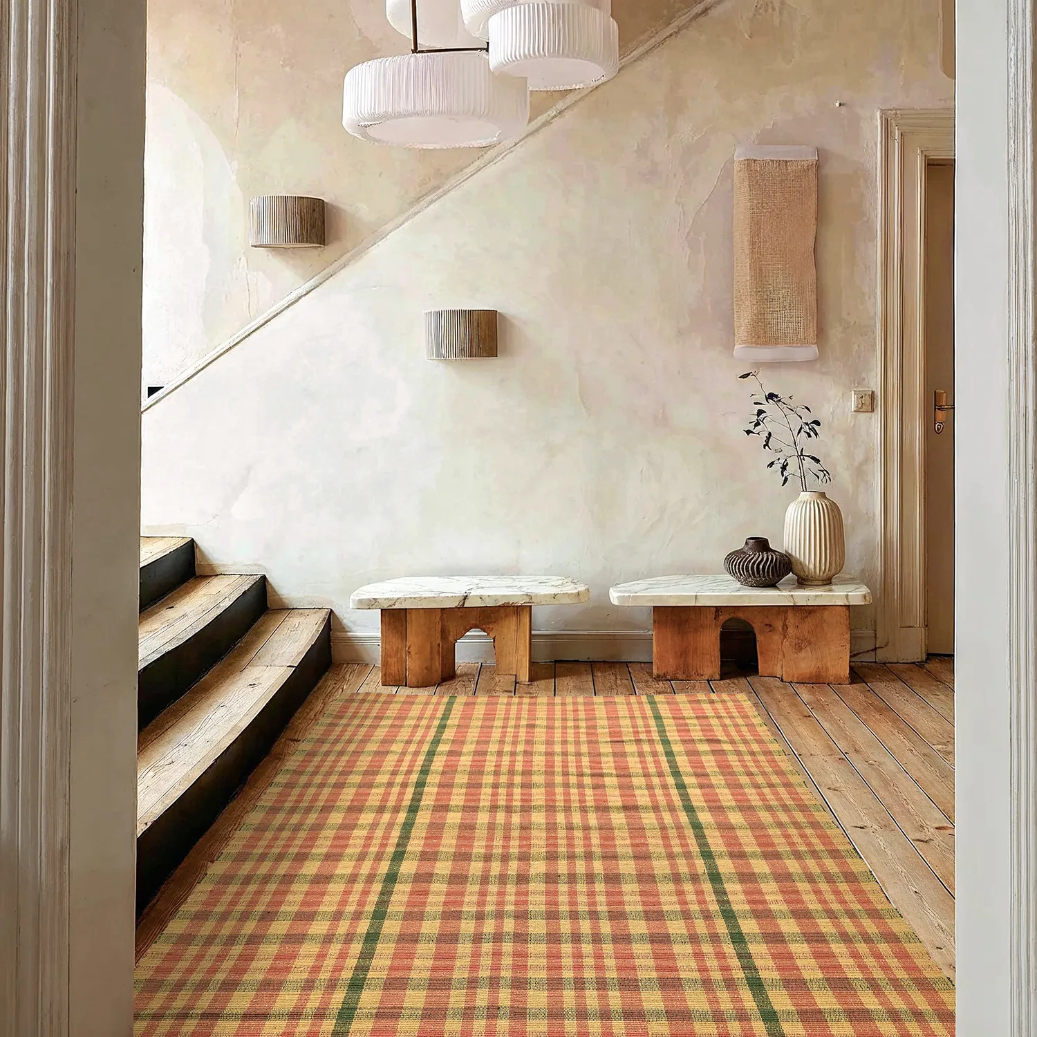 Pamutszőnyeg - Husvik (mustár/többszínű)