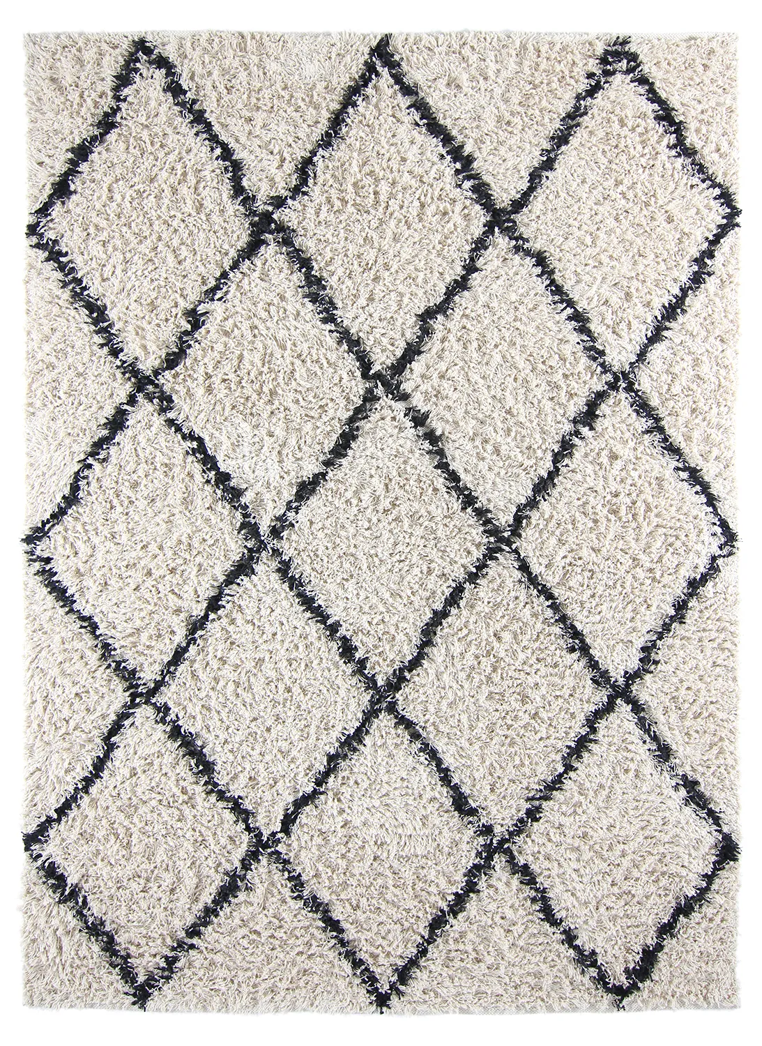Shaggy szőnyeg - Alcott Natural Cotton Shaggy (fekete/fehér)