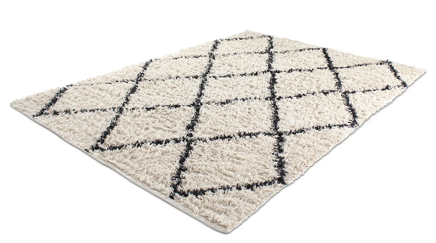 Shaggy szőnyeg - Alcott Natural Cotton Shaggy (fekete/fehér)