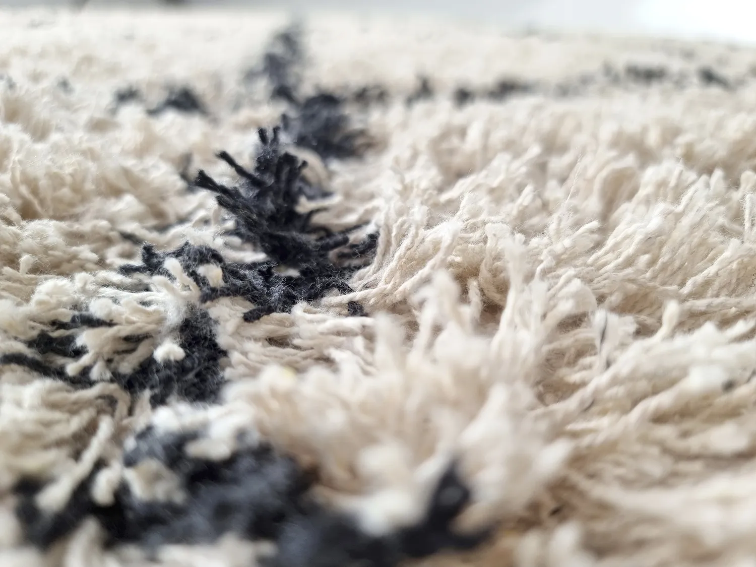 Shaggy szőnyeg - Alcott Natural Cotton Shaggy (fekete/fehér)