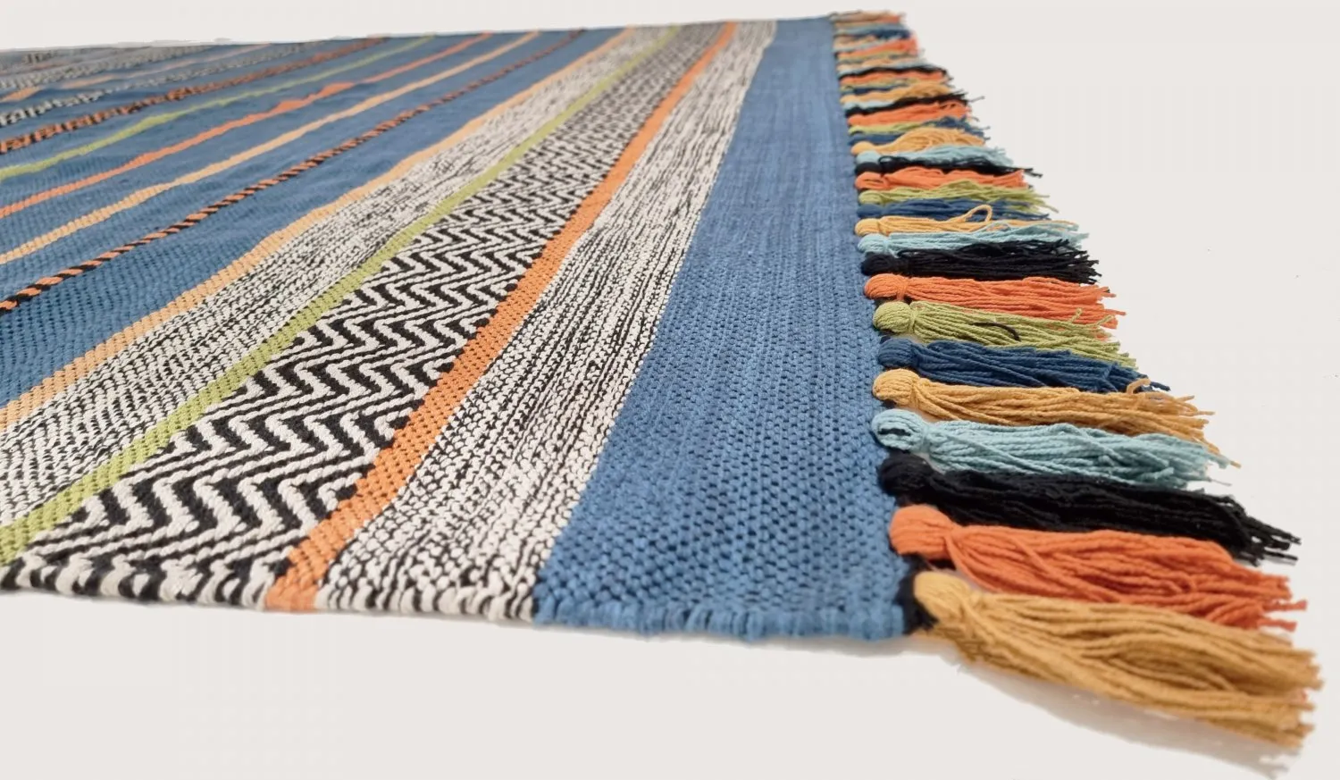 Pamut szőnyeg - Bouira (kék/többszínű)