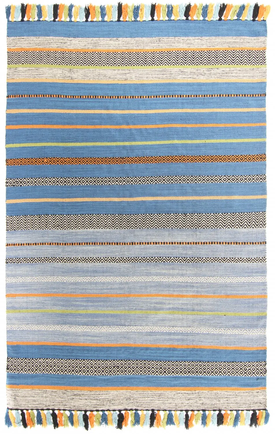 Pamut szőnyeg - Bouira (kék/többszínű)
