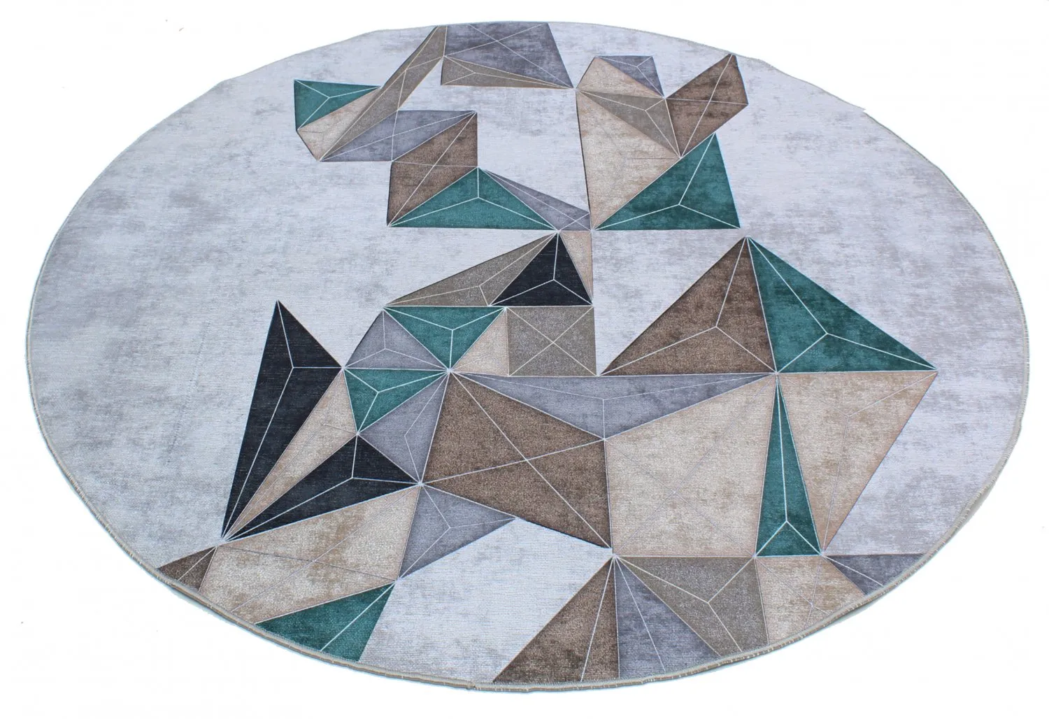 Kerek szőnyeg - Feres (szürke/bezs/többszínű)