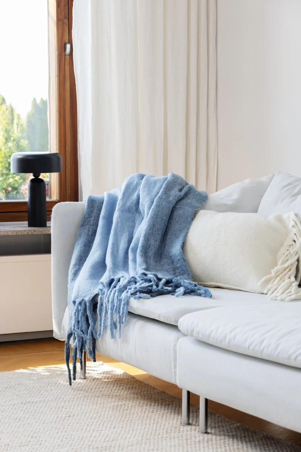 Gyapjúkeverék pléd - Carol (kék)