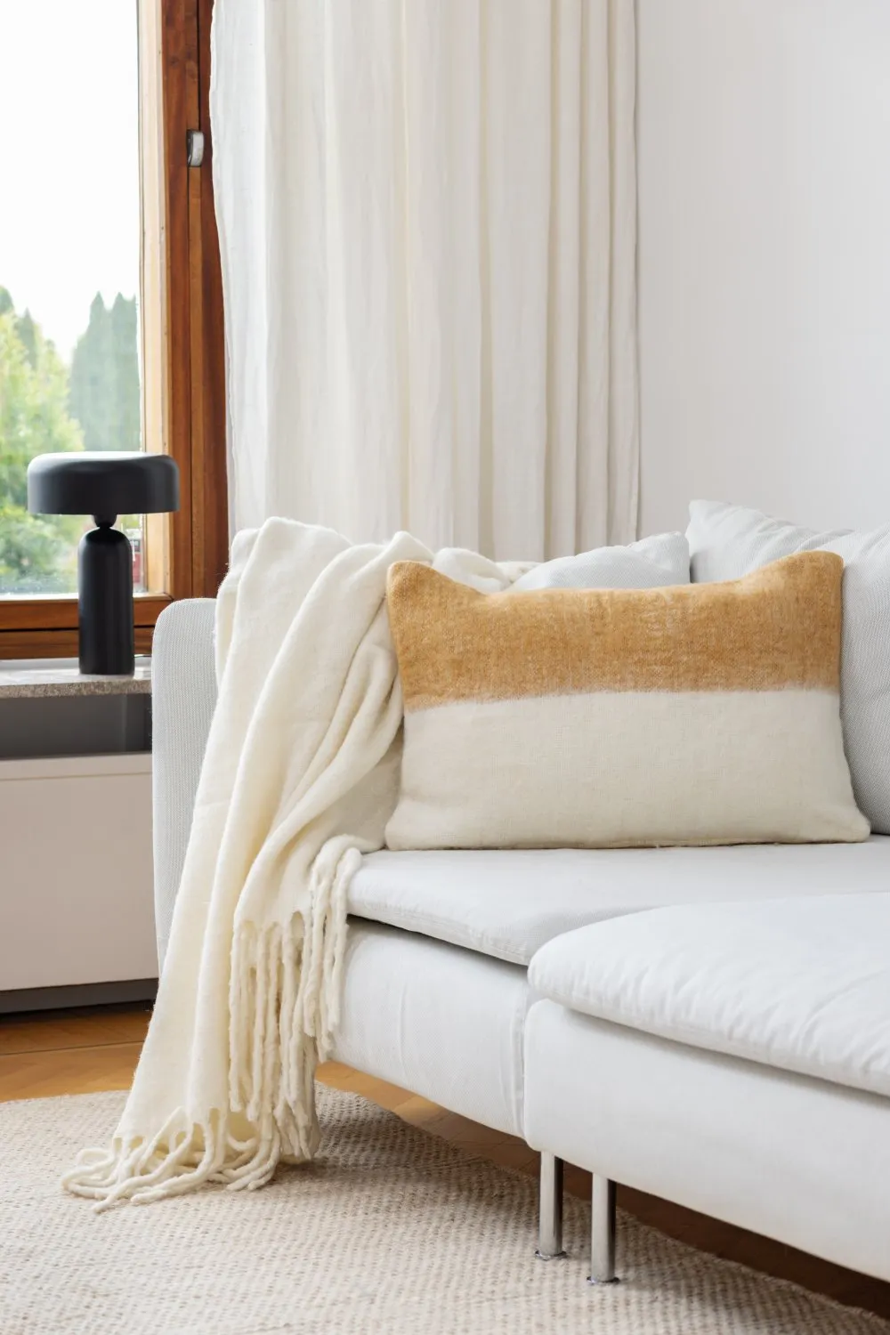 Gyapjúkeverék párnahuzat - Carrie (sárga)