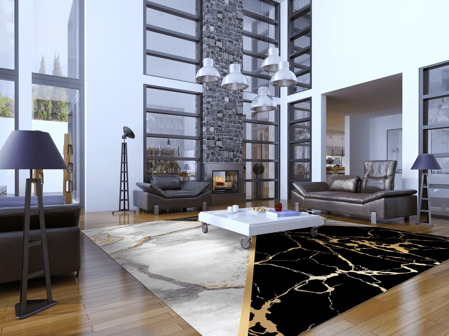 Wilton szőnyeg - Cassa (szürke/fekete/arany)