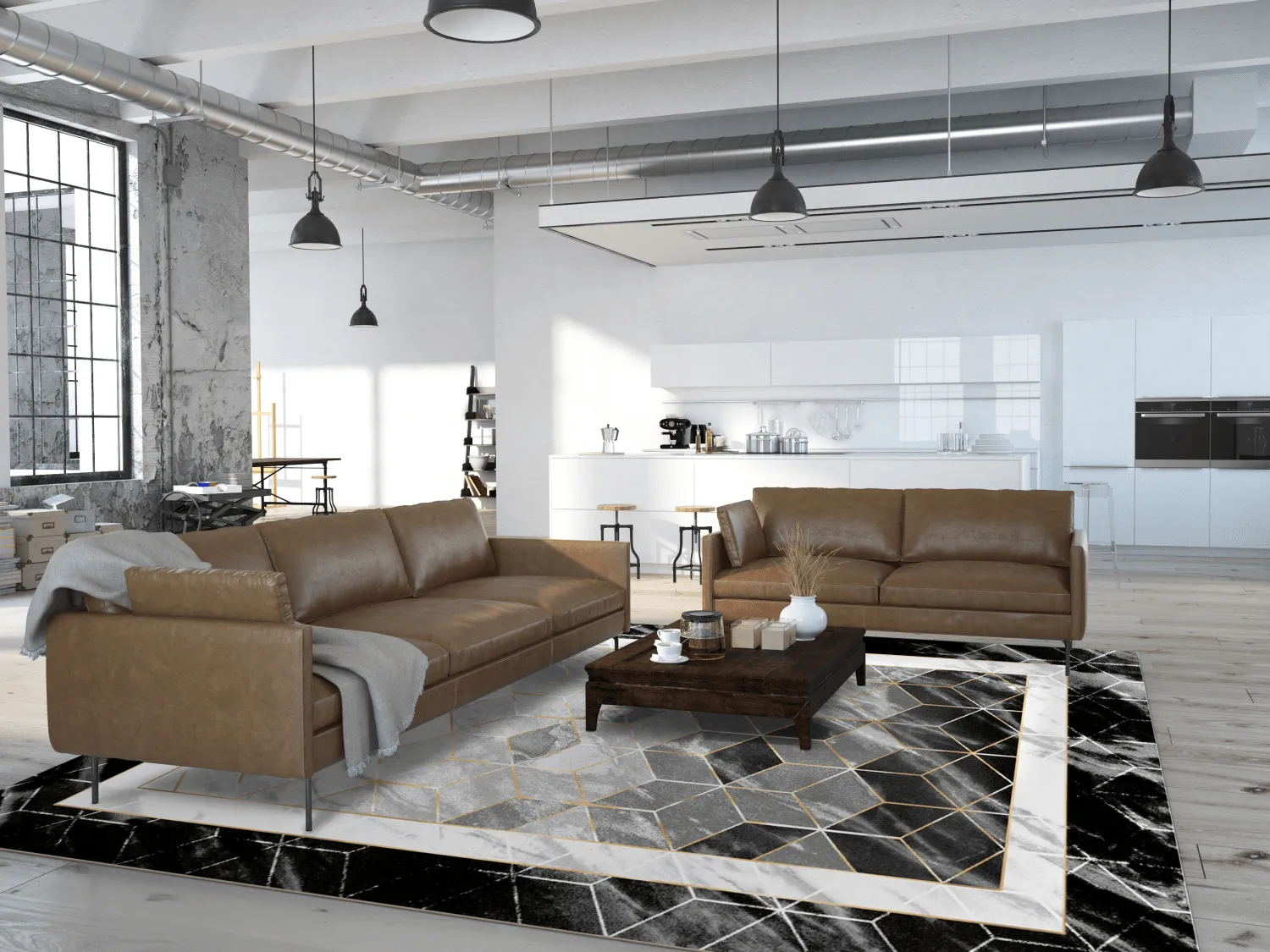 Wilton szőnyeg - Castello (fekete/fehér)