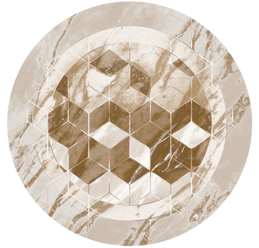 Kerek szőnyeg - Castello (bezs/fehér)