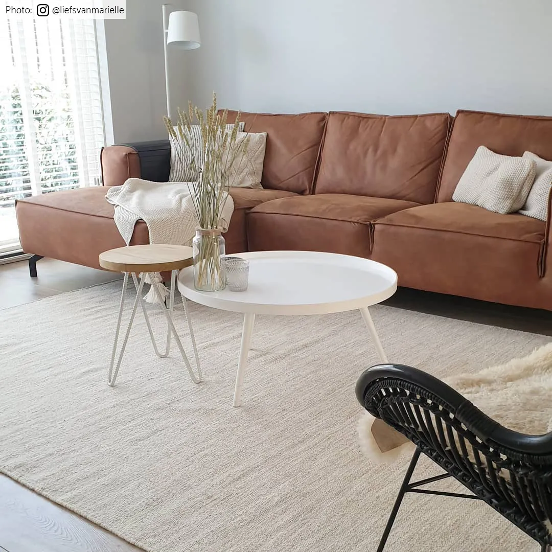 Gyapjúszőnyeg - Dhurry (természetes)