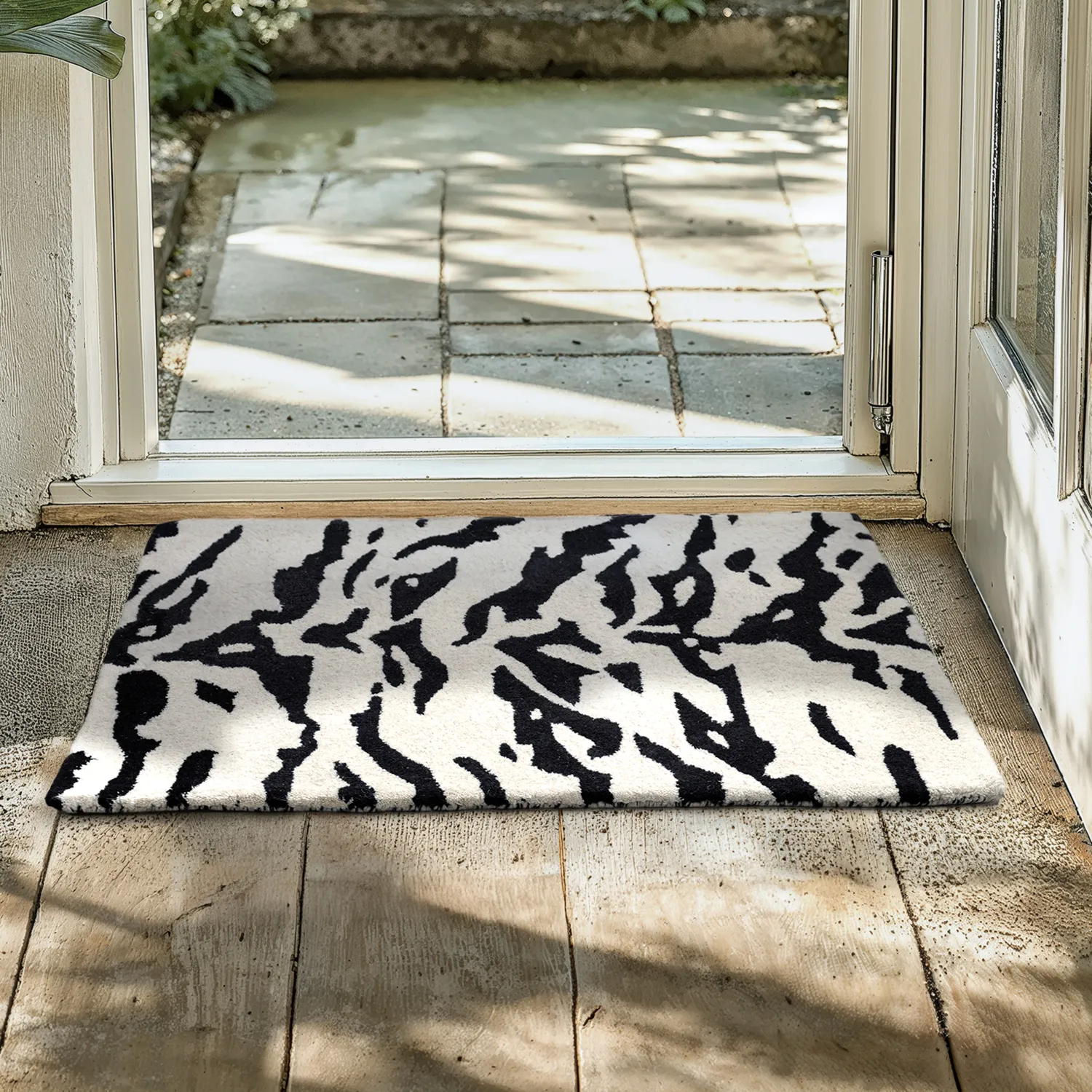 Lábtörlő - Zebra Tufted Wool Premium (fehér/fekete)