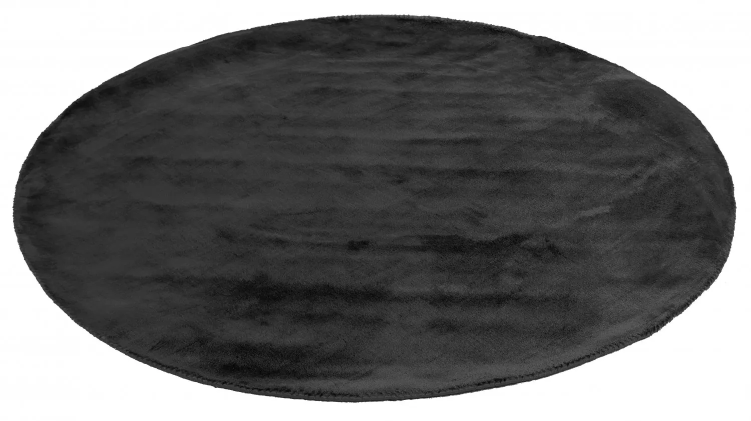 Rund matta - Recycled PET with viscose look (fekete)