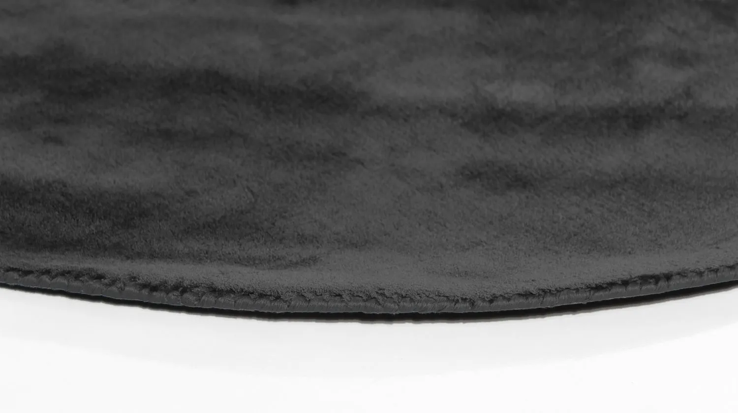 Rund matta - Recycled PET with viscose look (fekete)
