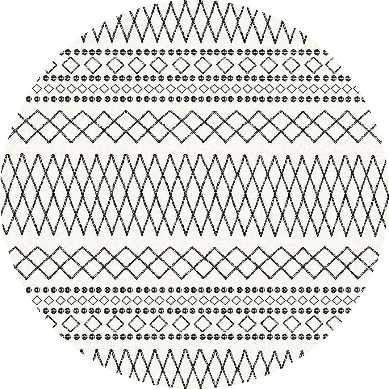 Kerek szőnyeg - Safi (fekete/fehér)