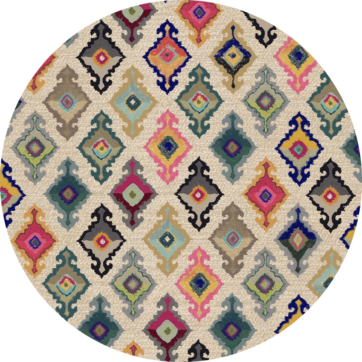 Kerek szőnyeg - Isparta (többszínű)