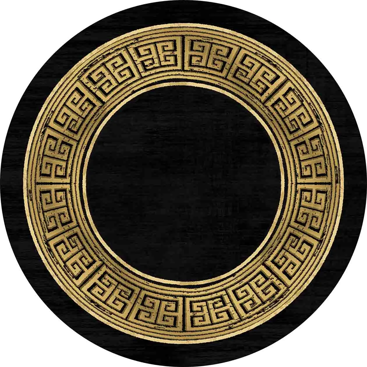 Kerek szőnyeg - Tilos (fekete/arany)