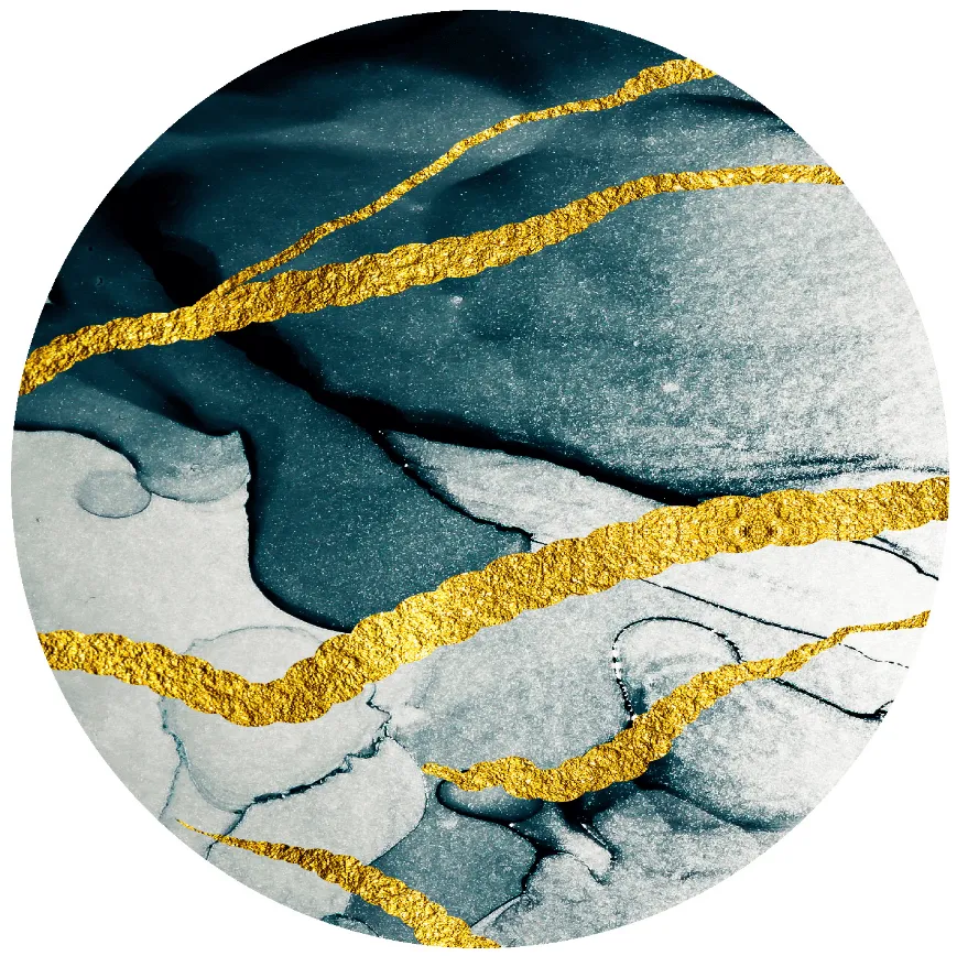 Kerek szőnyeg - Alvaro (kék/fehér/arany)