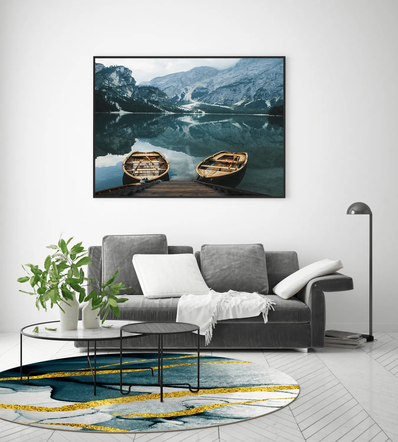 Kerek szőnyeg - Alvaro (kék/fehér/arany)