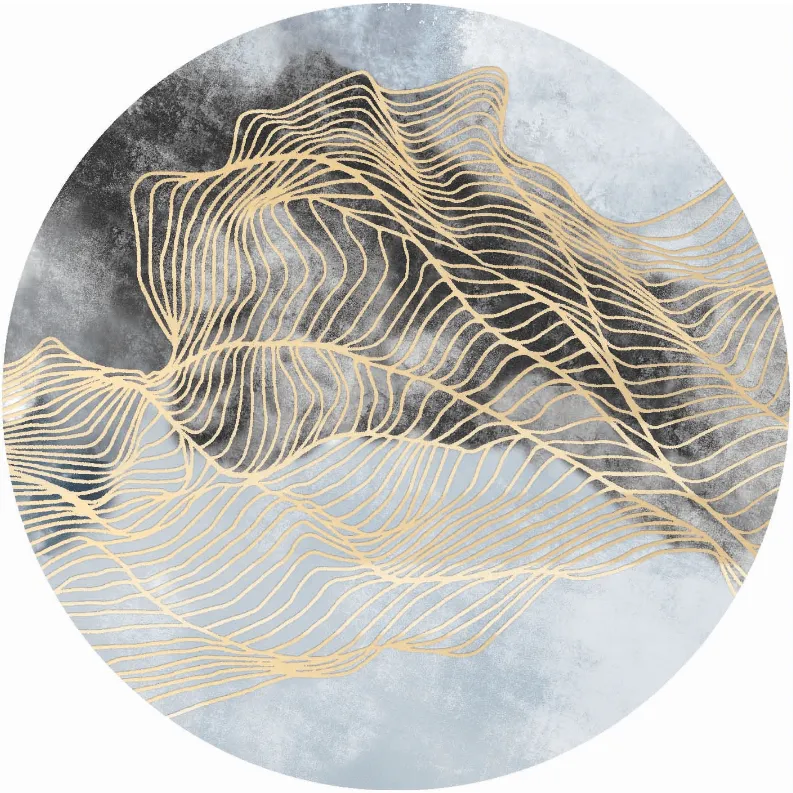 Kerek szőnyeg - Ekual (kék/szürke/arany)