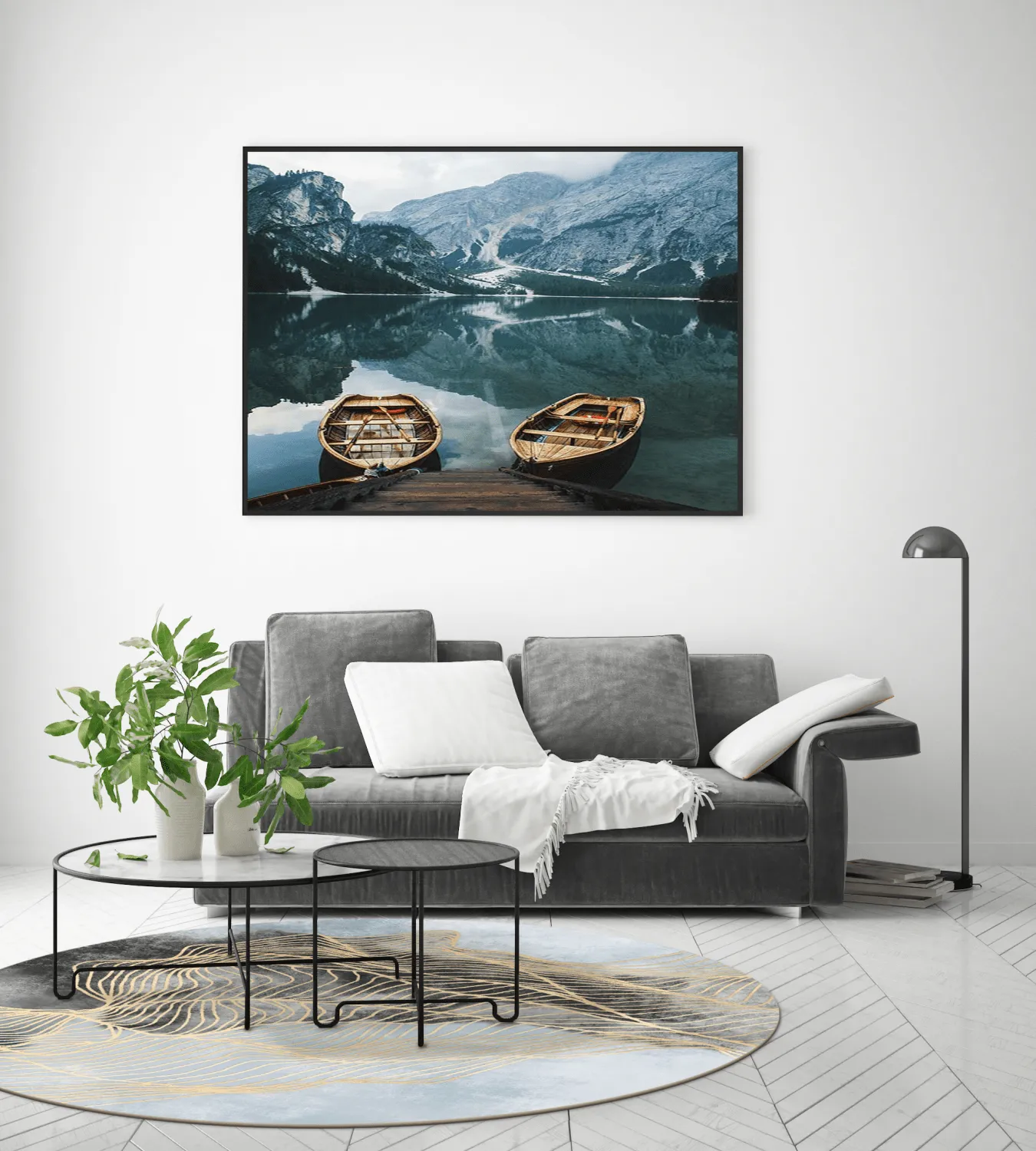 Kerek szőnyeg - Ekual (kék/szürke/arany)