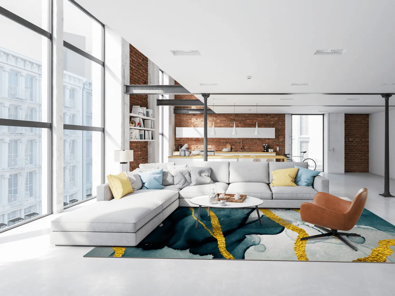 Wilton szőnyeg - Alvaro (kék/fehér/arany)