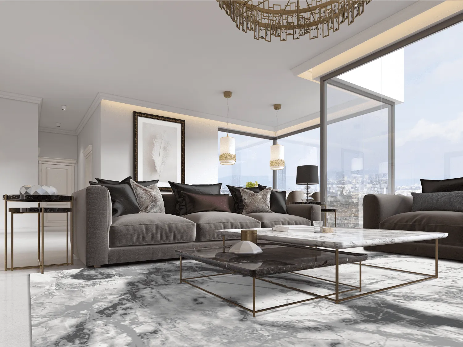 Wilton szőnyeg - Mermer (szürke/fehér)