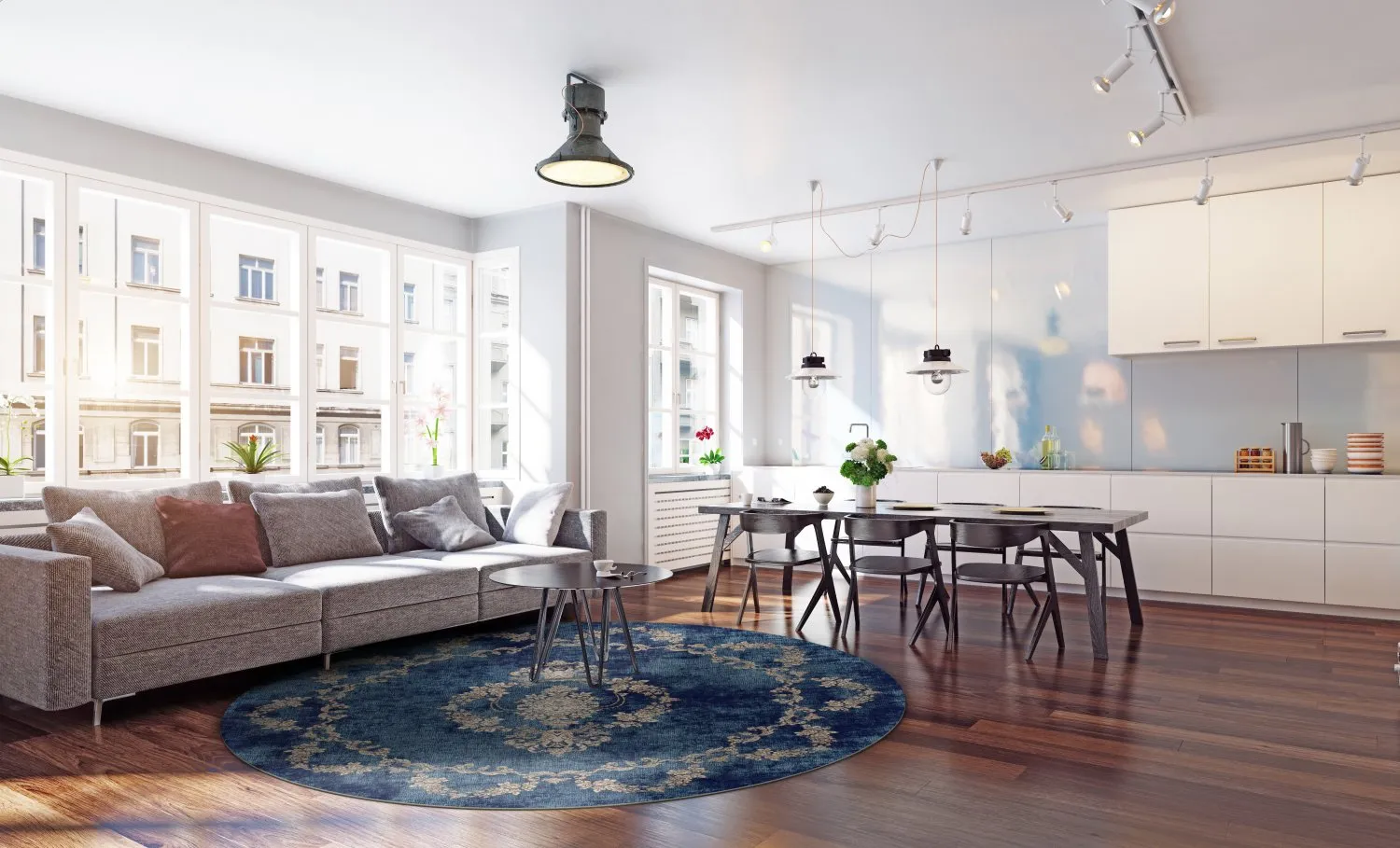 Kerek szőnyeg - Taknis (kék)