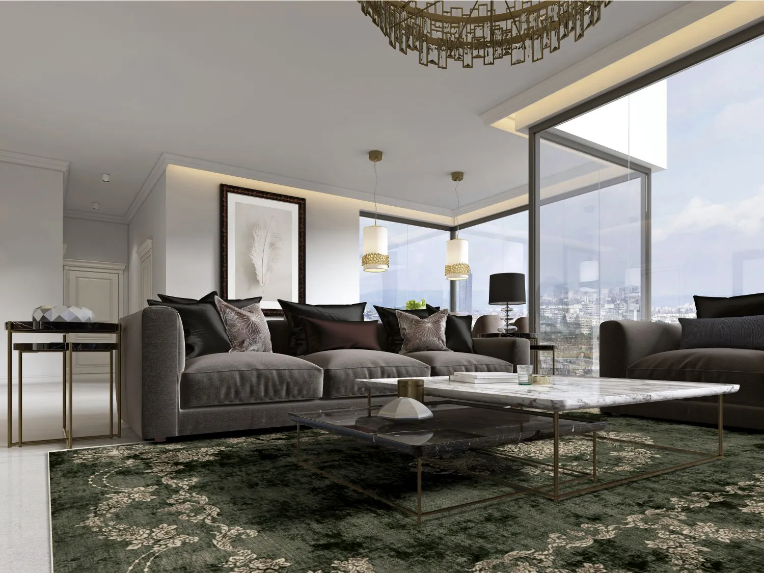 Wilton szőnyeg - Taknis (sötétzöld)