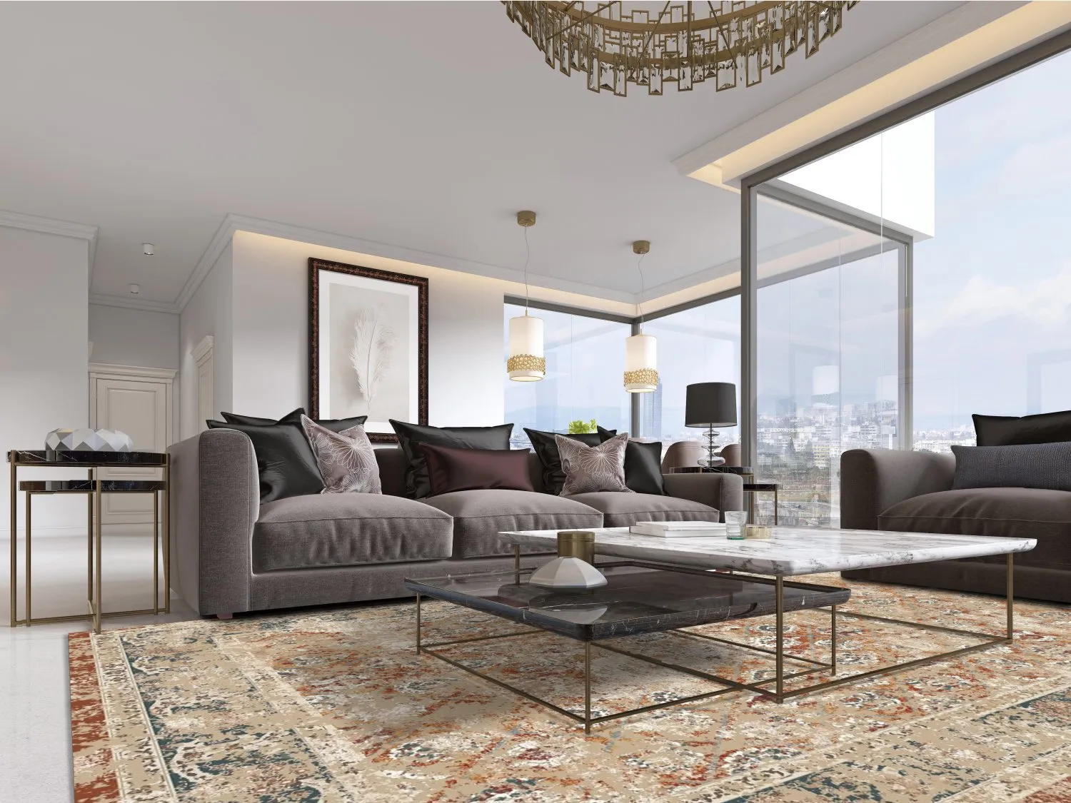 Wilton szőnyeg - Douz (piros/többszínű)