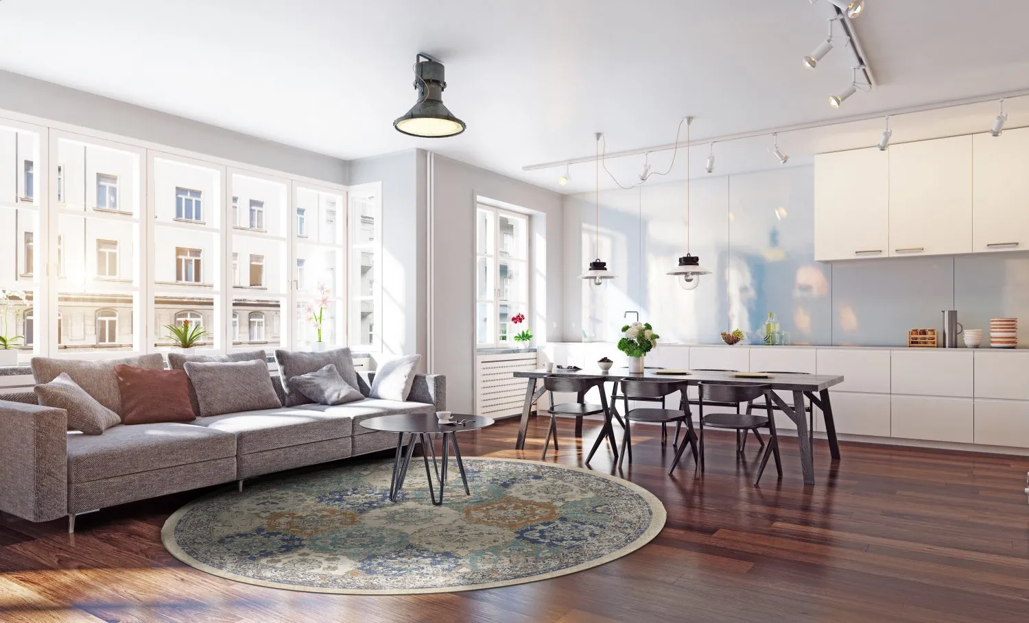 Kerek szőnyeg - Bohemia (kék/többszínű)