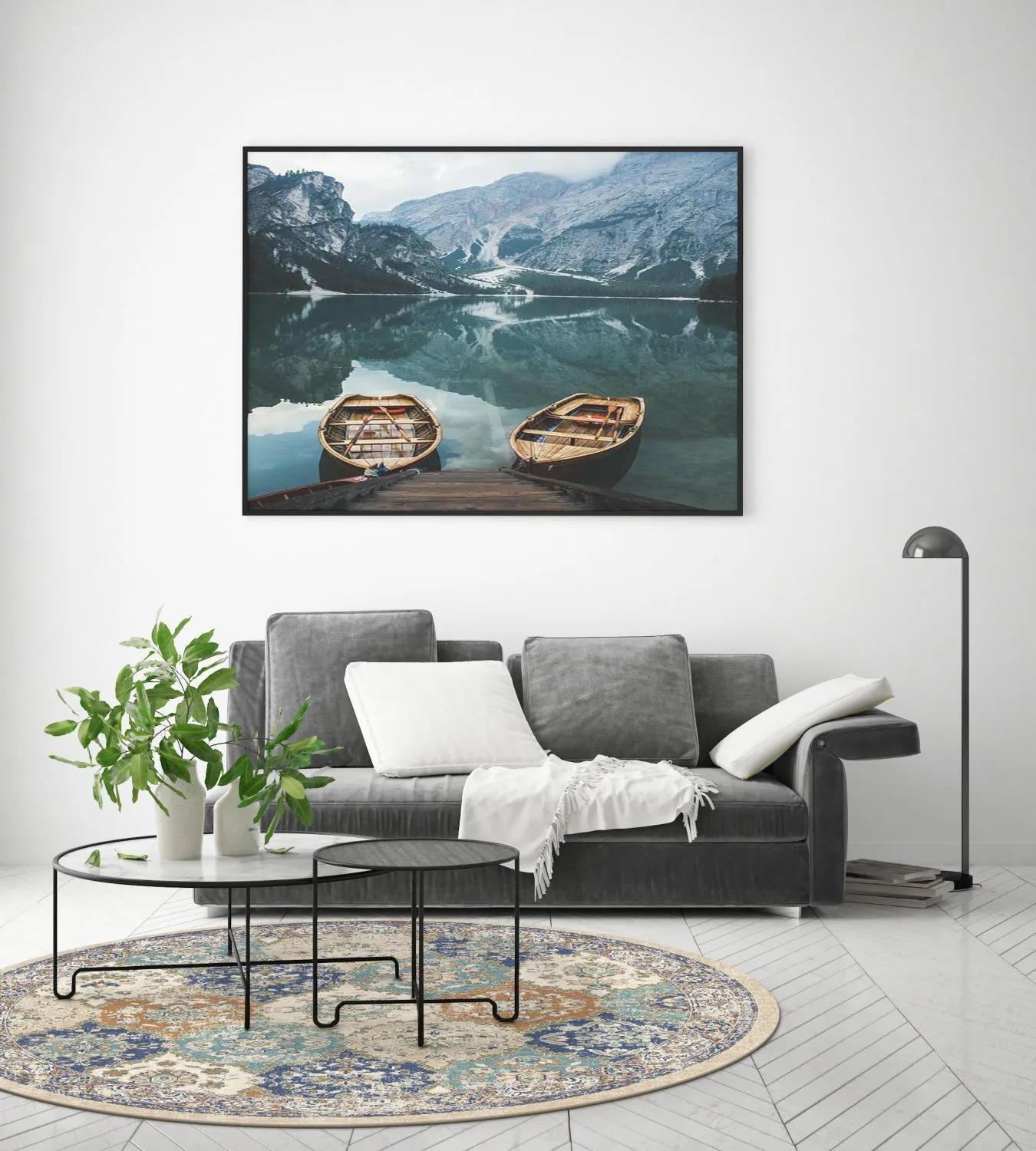 Kerek szőnyeg - Bohemia (kék/többszínű)