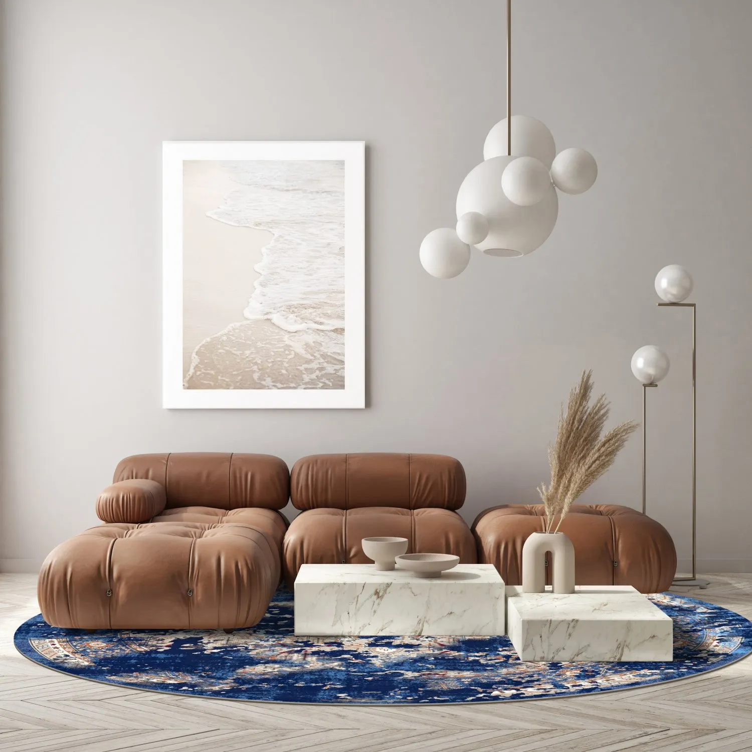 Kerek szőnyeg - Temima (kék)