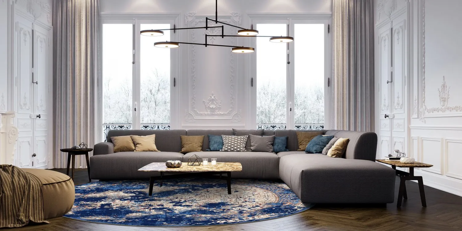 Kerek szőnyeg - Temima (kék)