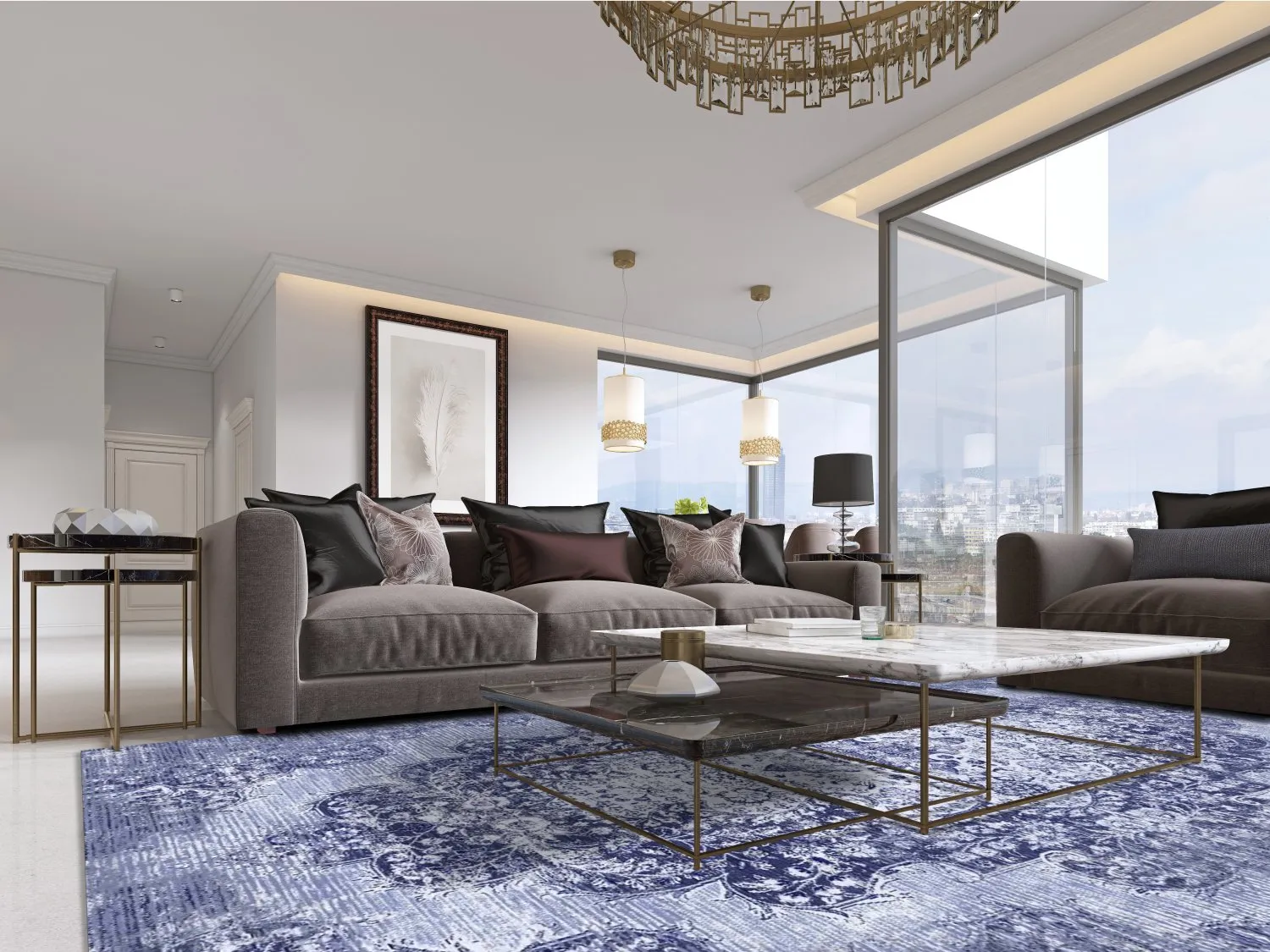 Wilton szőnyeg - Badem (kék)