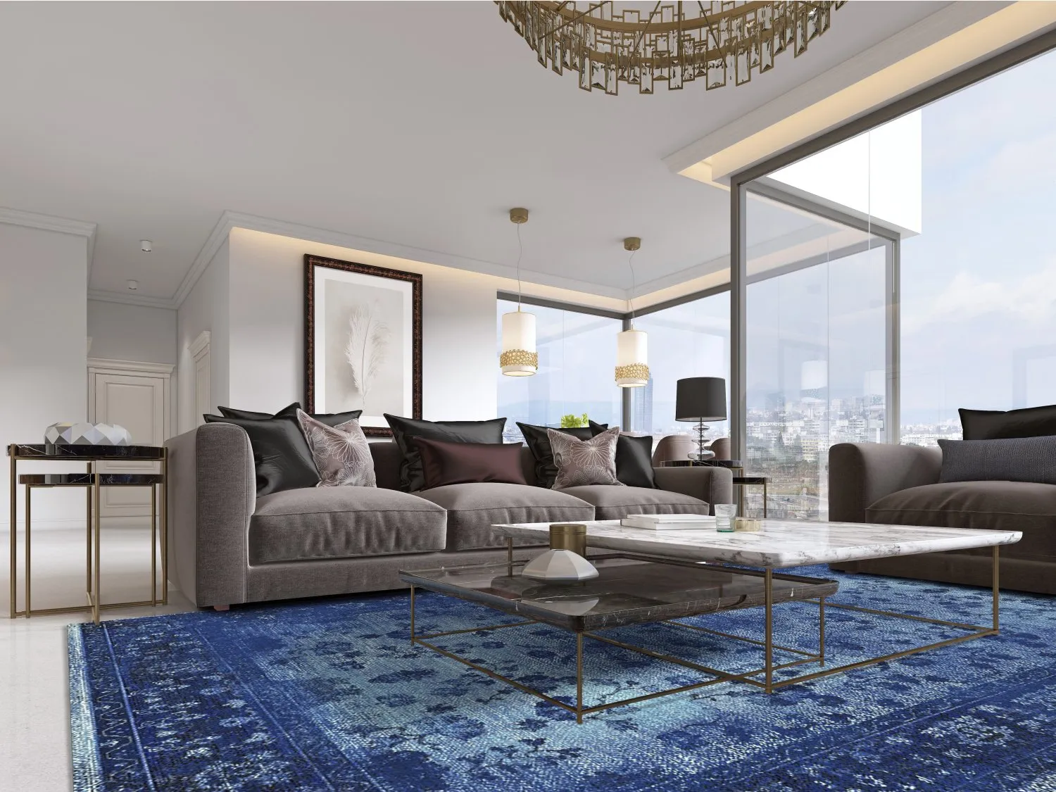 Wilton szőnyeg - Gombalia (kék)