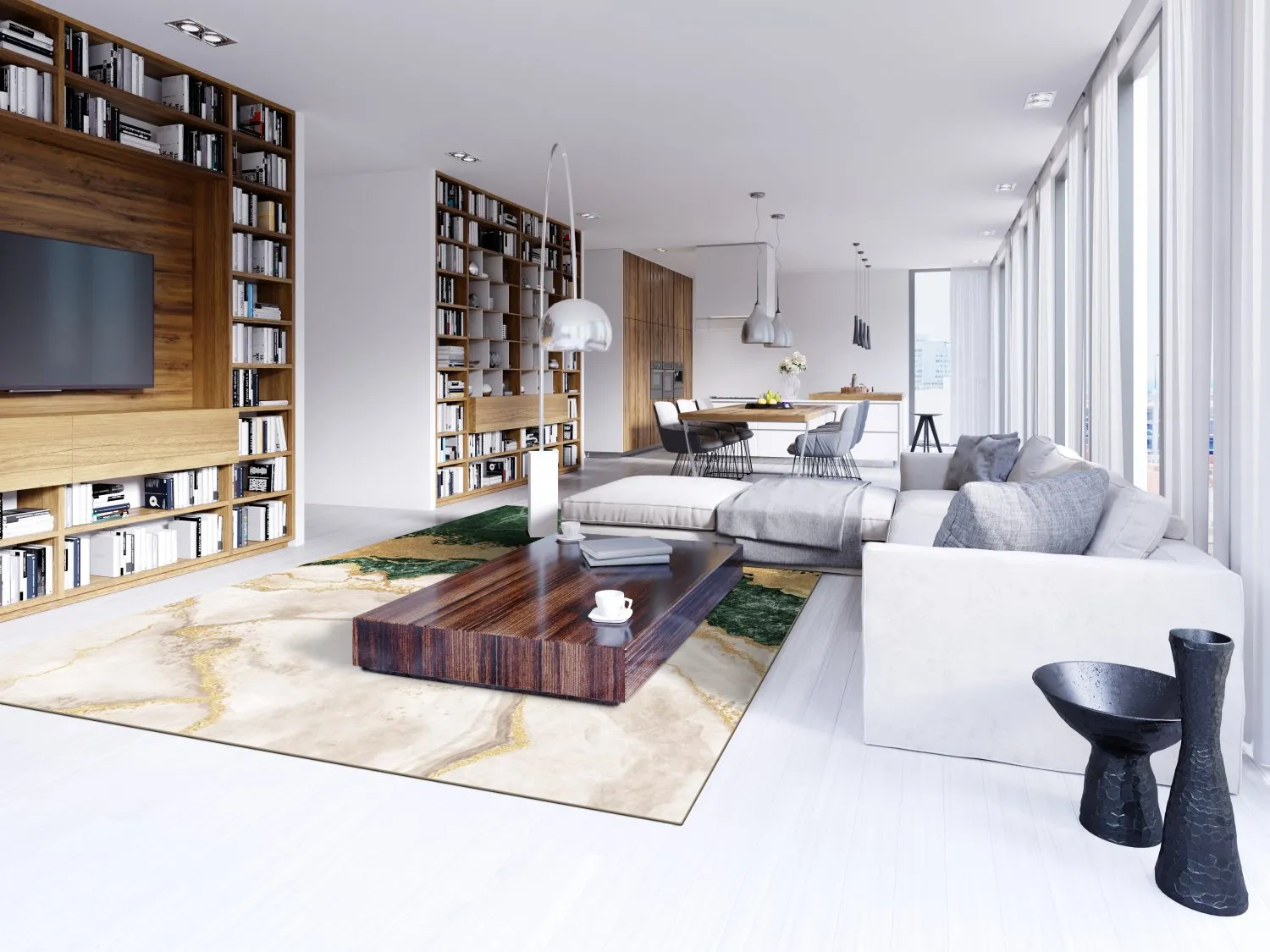 Wilton szőnyeg - Padova (zöld/fehér/arany)