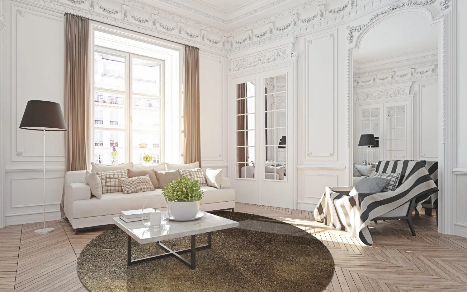 Kerek szőnyeg - Oristano (barna/arany)