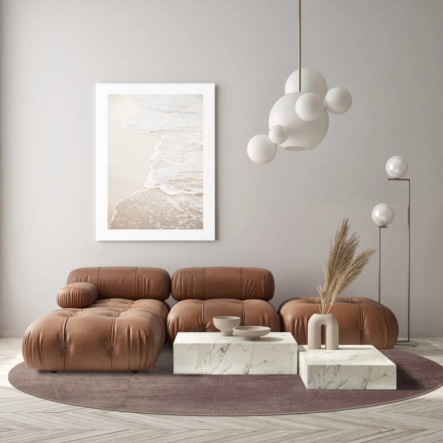 Kerek szőnyeg - Artena (szürke/barna)