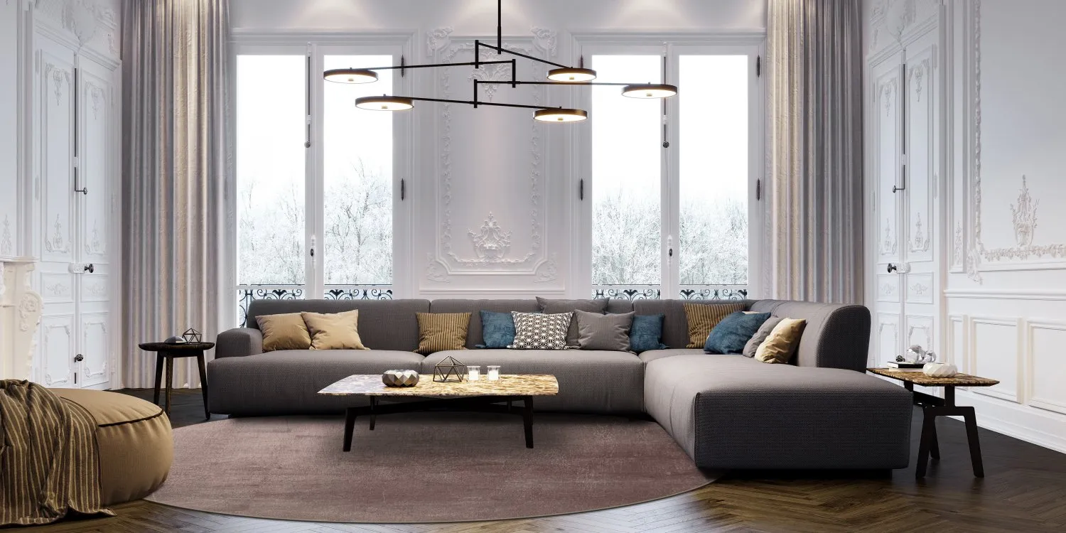 Kerek szőnyeg - Artena (szürke/barna)