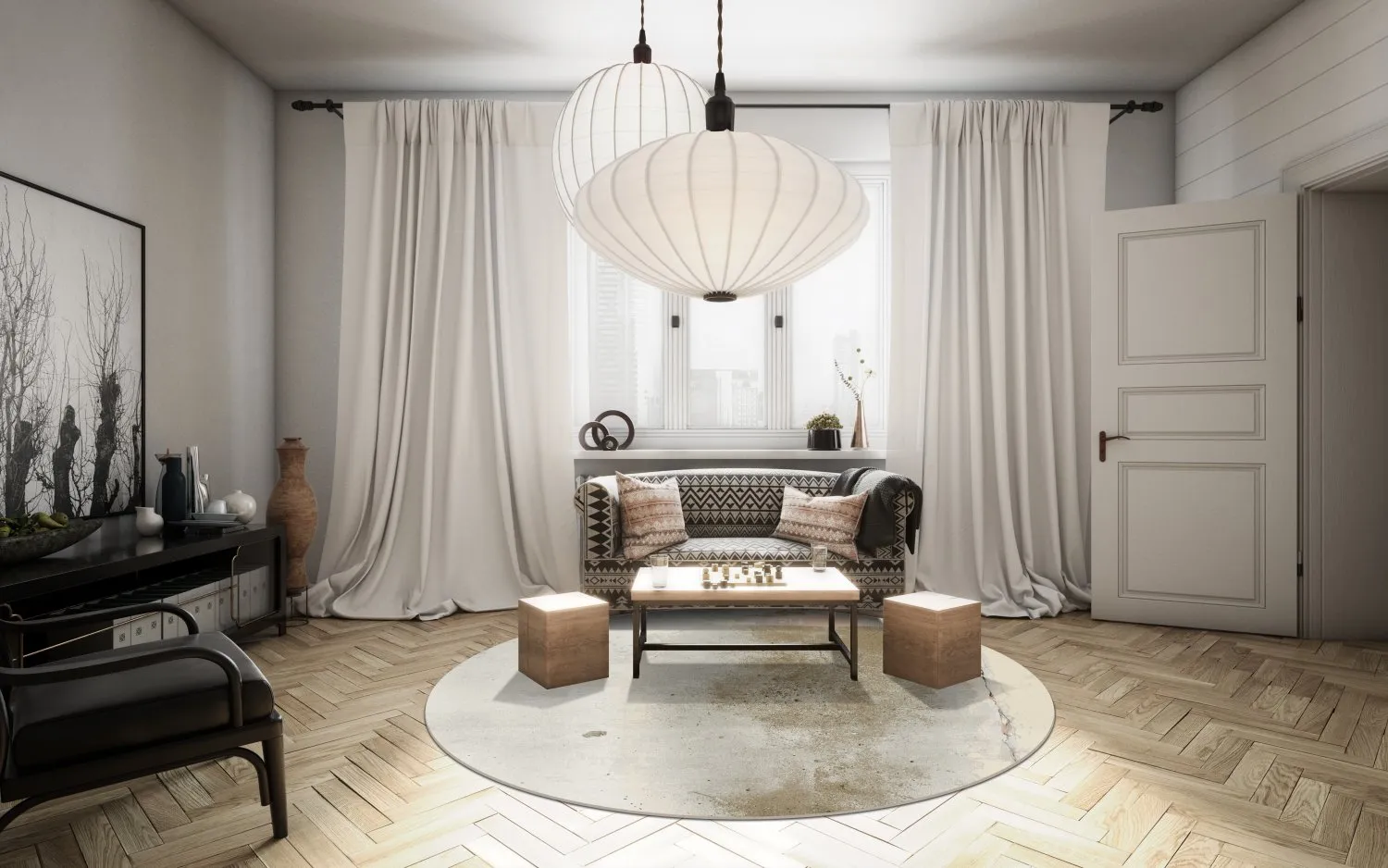 Kerek szőnyeg - Aurelia (bezs)