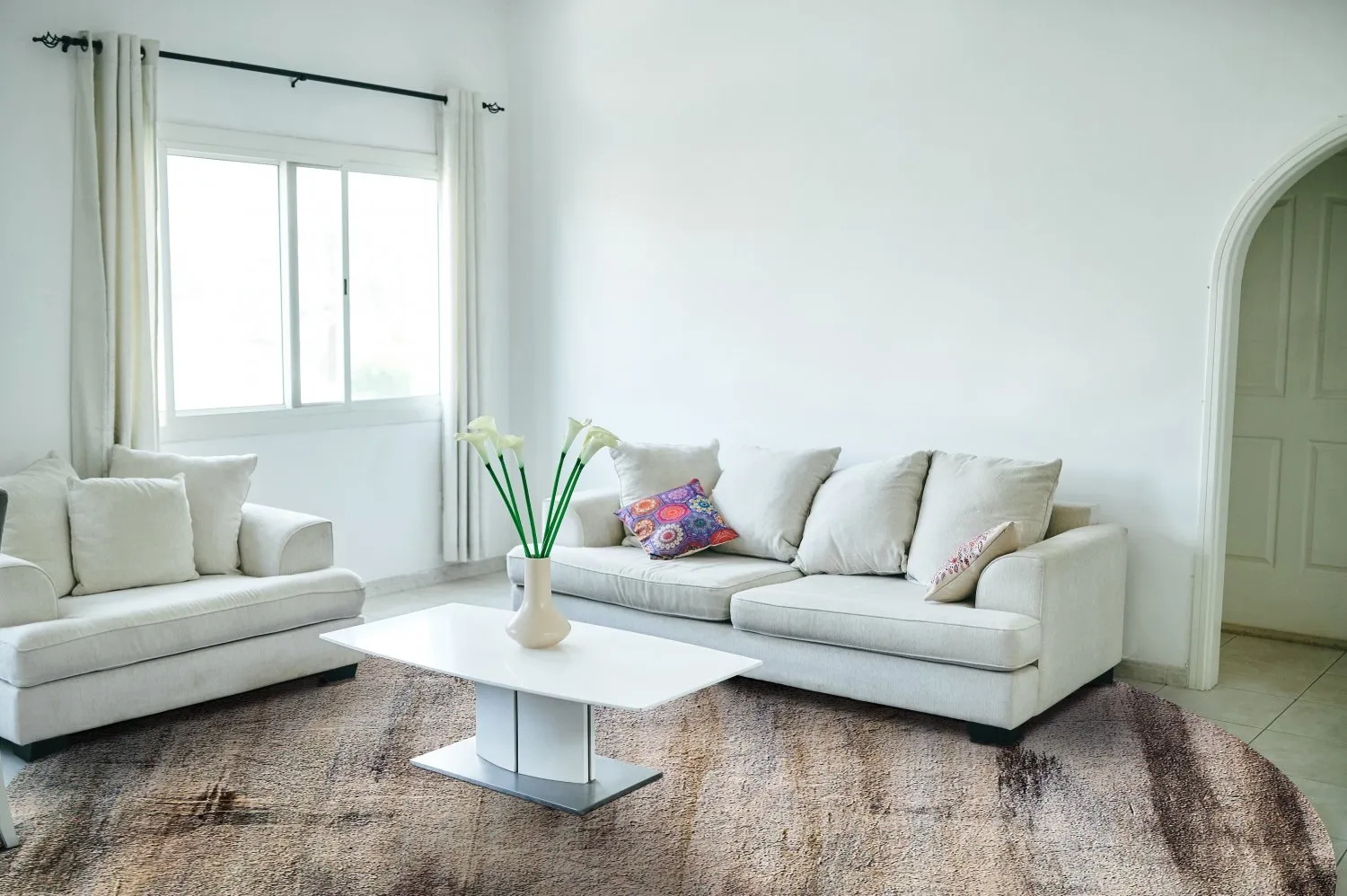 Kerek szőnyeg - Polia (szürke/barna)