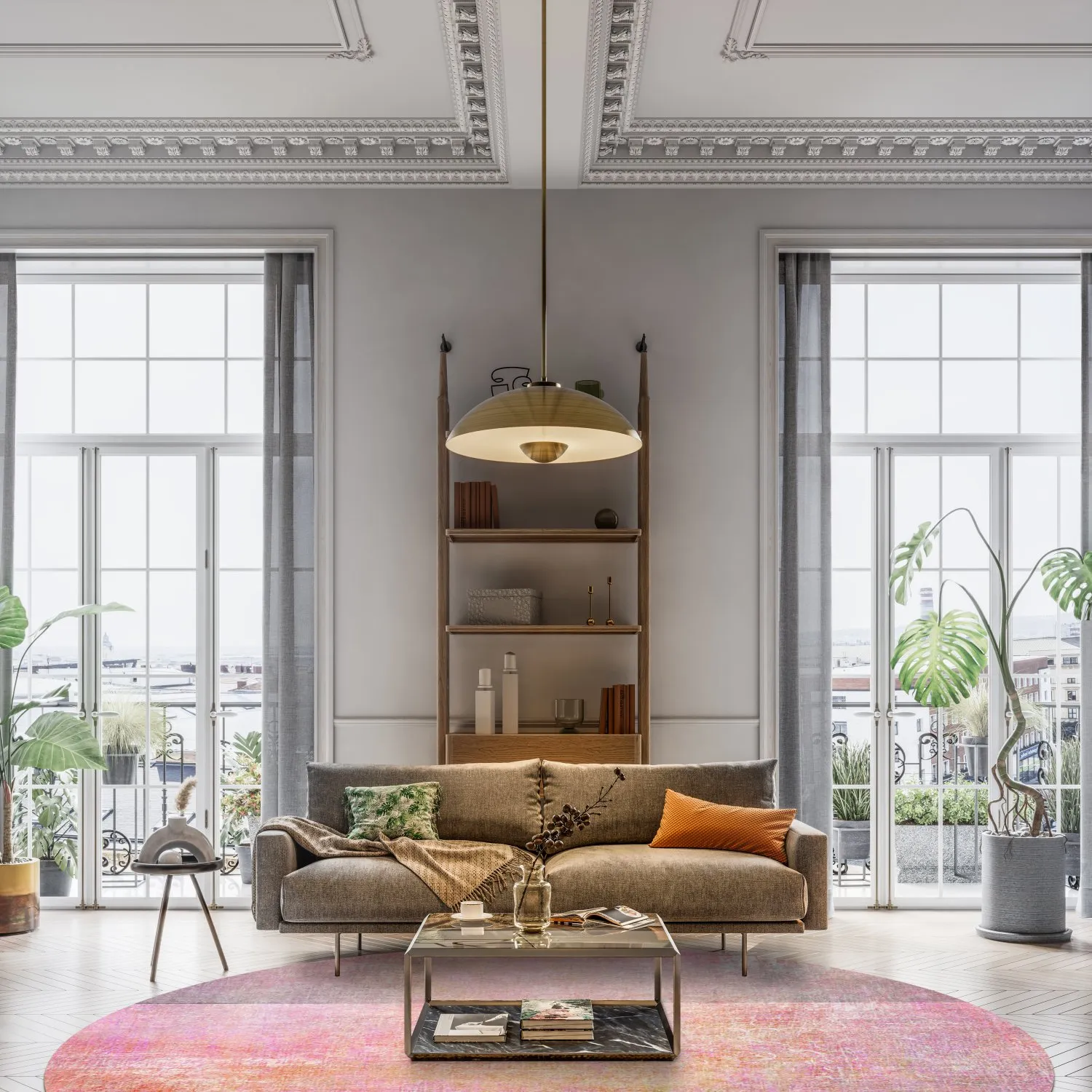 Kerek szőnyeg - Cicoria (rózsaszín/lila)