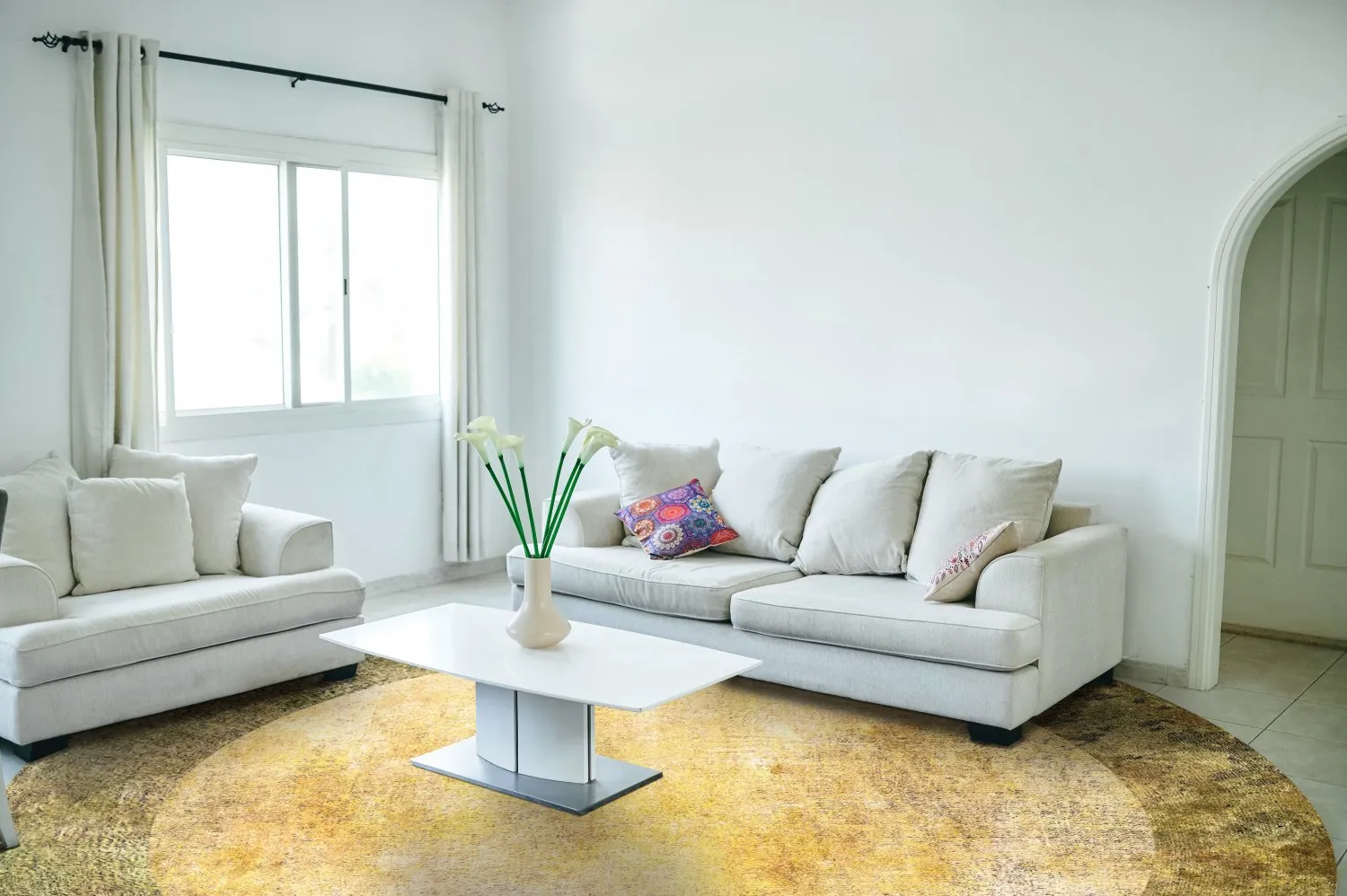 Kerek szőnyeg - Campana (bezs/sárga)