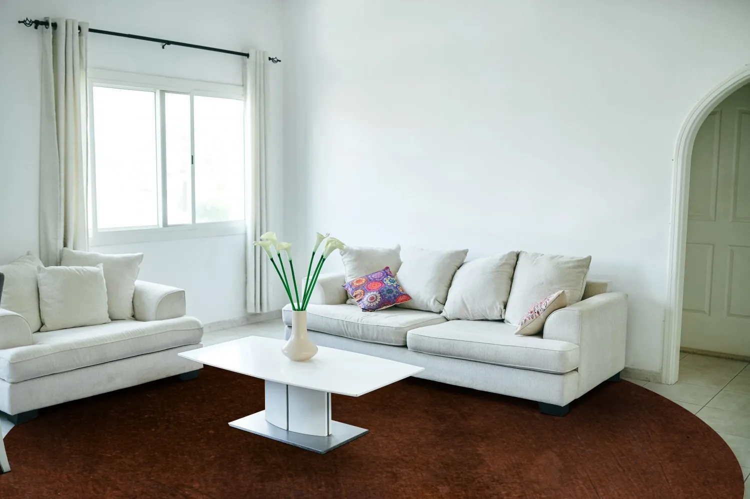 Kerek szőnyeg - Bovera (barna/piros)