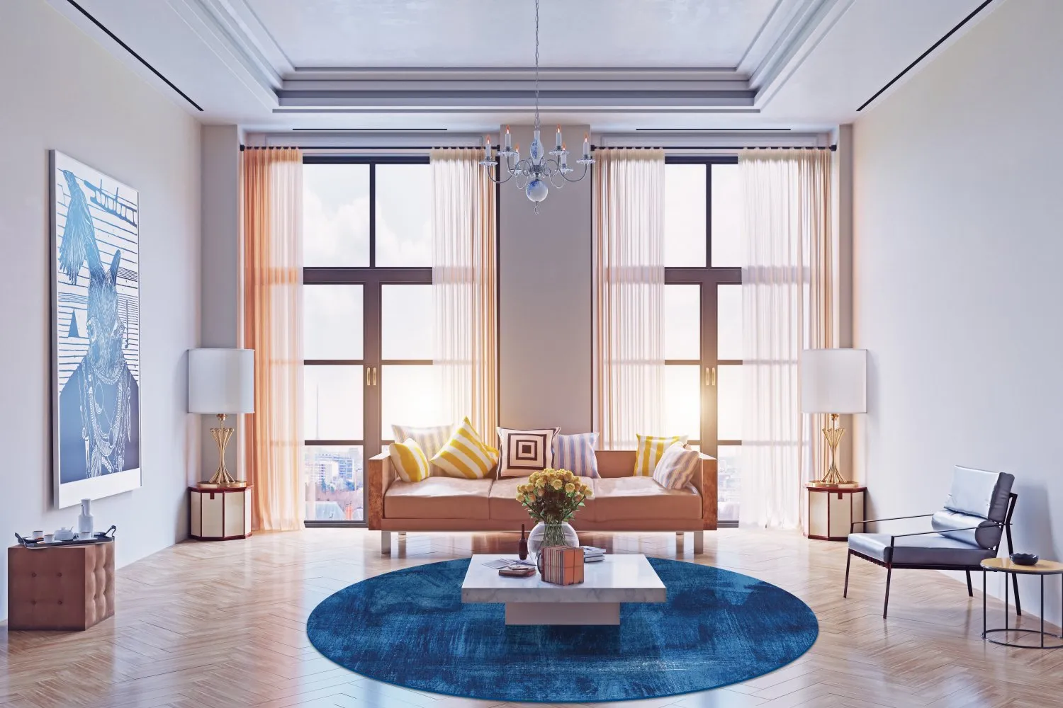 Kerek szőnyeg - Campile (kék)