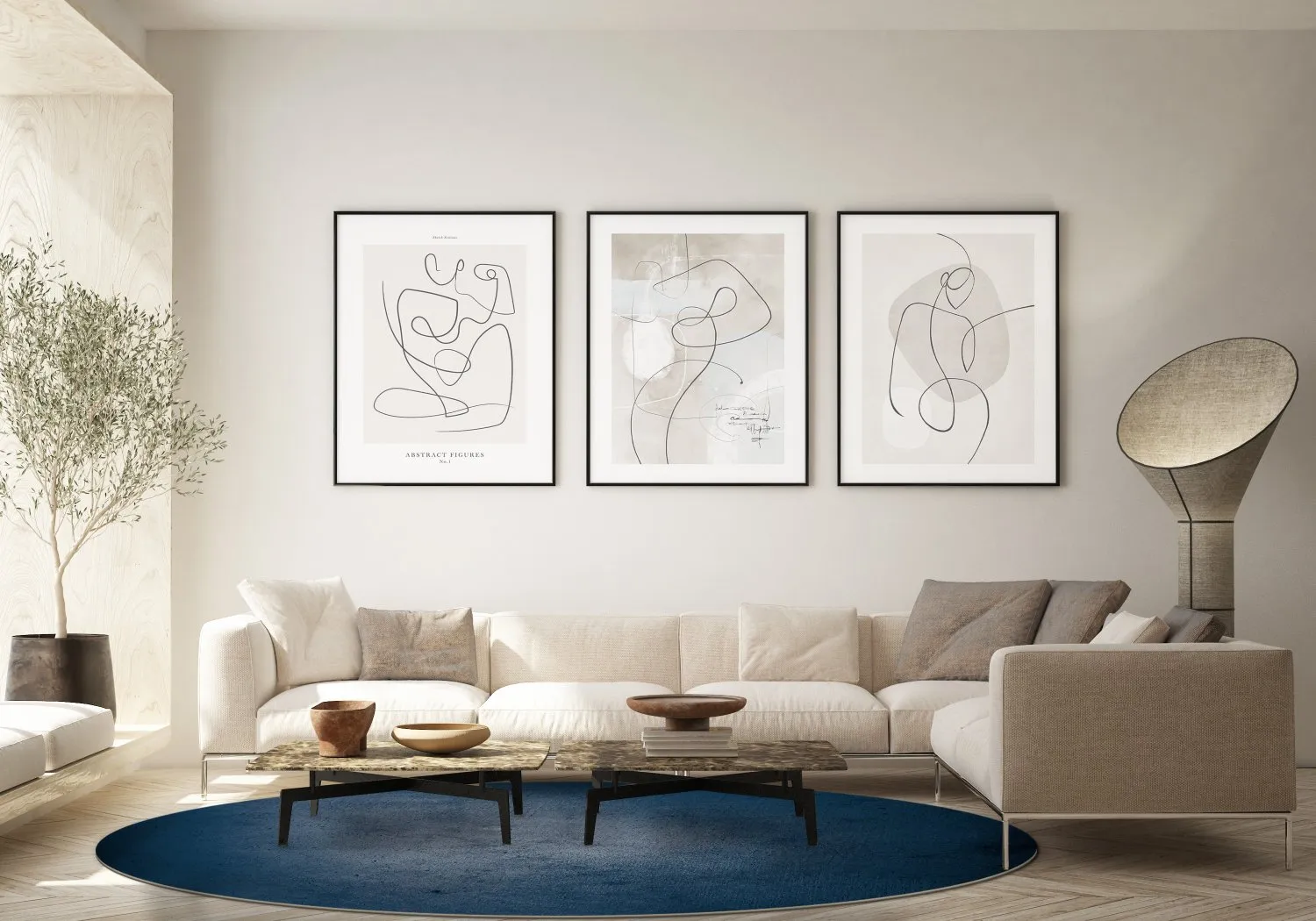 Kerek szőnyeg - Novelia (kék)